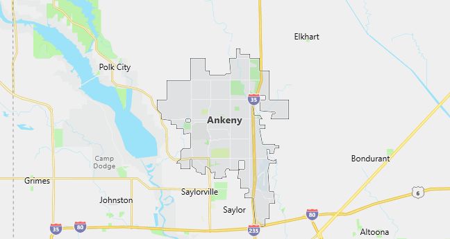 Map of Ankeny, IA