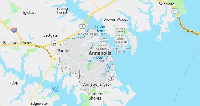 Map of Annapolis, MD