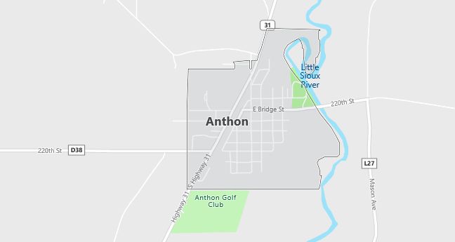 Map of Anthon, IA