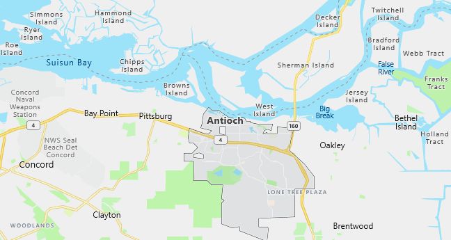 Map of Antioch, CA