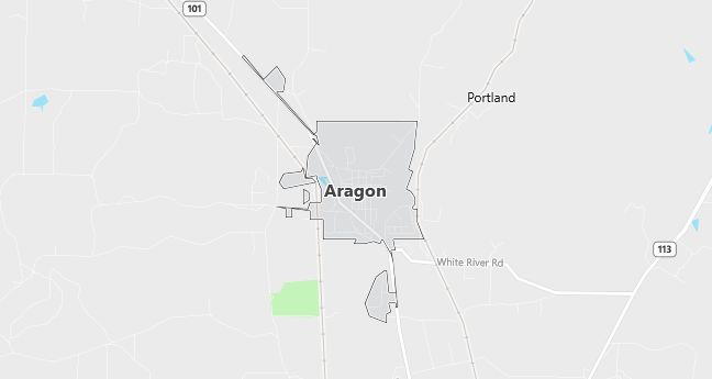 Map of Aragon, GA