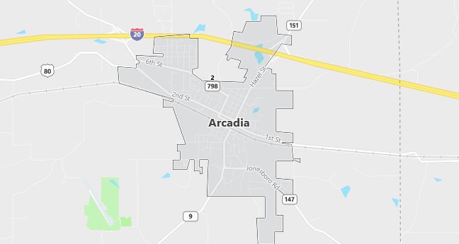 Map of Arcadia, LA