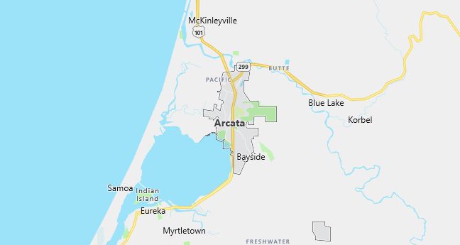 Map of Arcata, CA