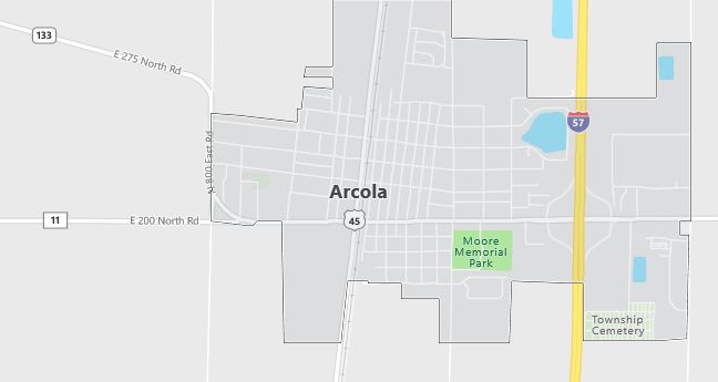 Map of Arcola, IL