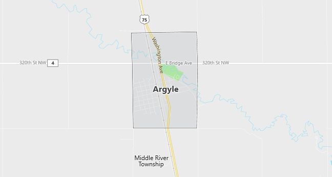 Map of Argyle, MN