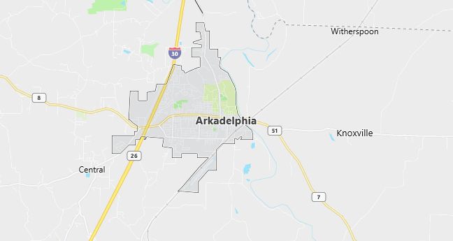 Map of Arkadelphia, AR