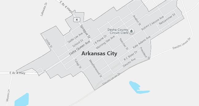 Map of Arkansas City, AR