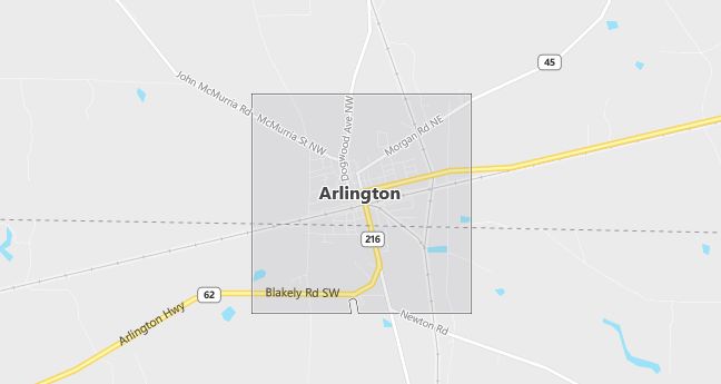 Map of Arlington, GA