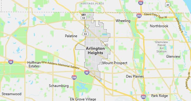 Map of Arlington Heights, IL