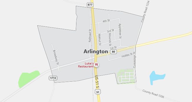 Map of Arlington, KY