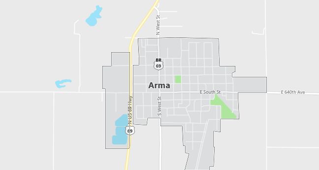 Map of Arma, KS