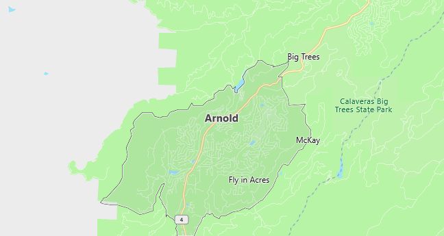 Map of Arnold, CA