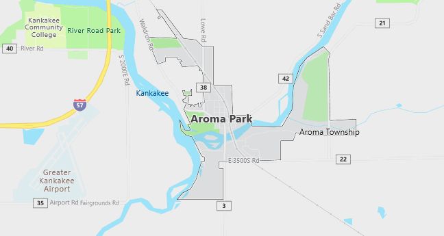 Map of Aroma Park, IL