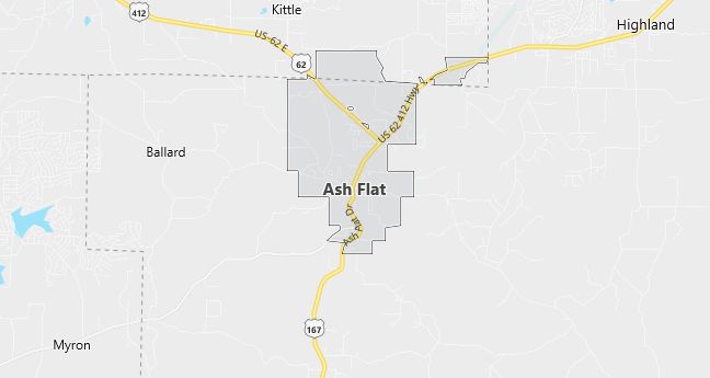 Map of Ash Flat, AR