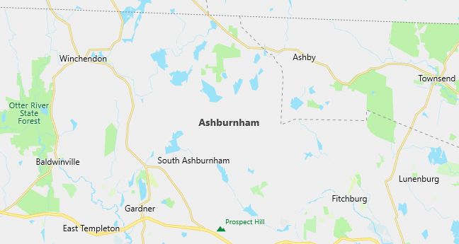 Map of Ashburnham, MA