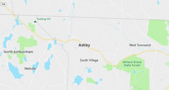 Map of Ashby, MA