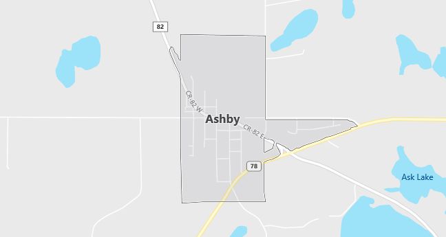 Map of Ashby, MN