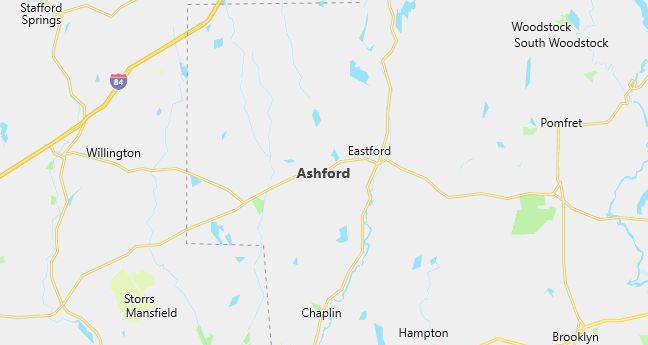 Map of Ashford, CT