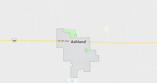 Map of Ashland, KS