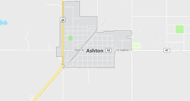 Map of Ashton, ID