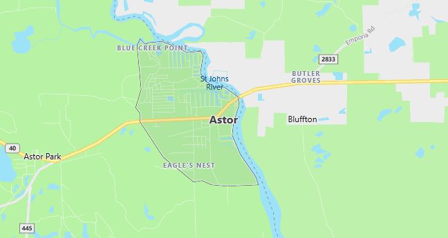 Map of Astor, FL