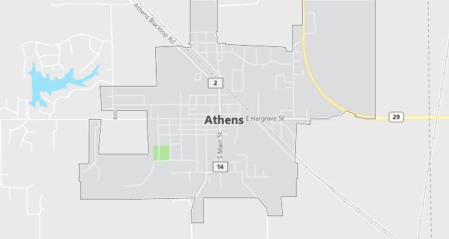 Map of Athens, IL