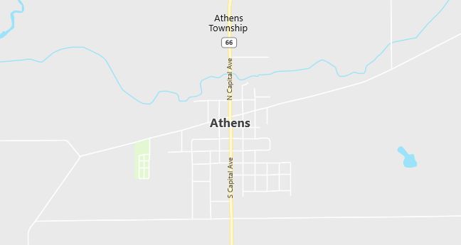 Map of Athens, MI