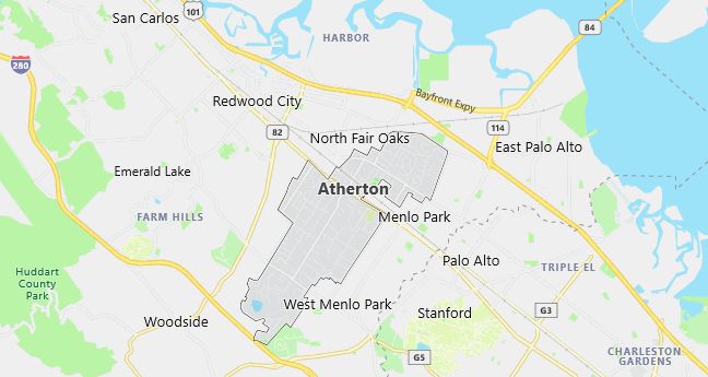 Map of Atherton, CA