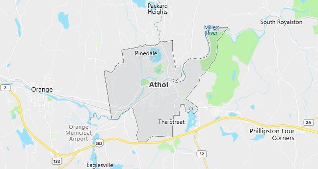 Map of Athol, MA