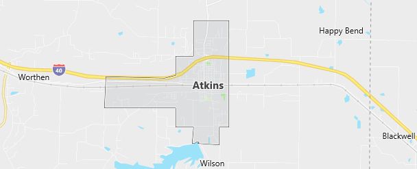 Map of Atkins, AR