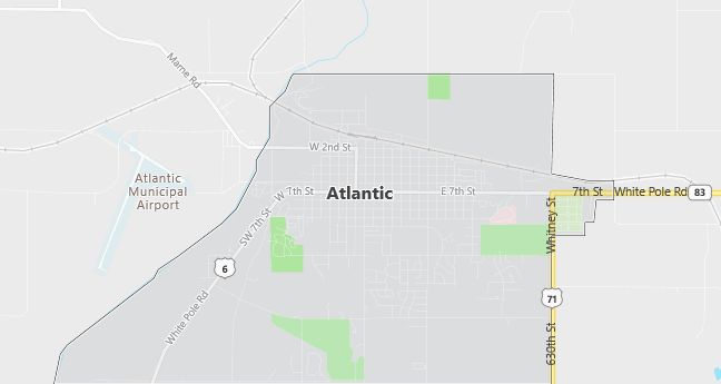 Map of Atlantic, IA