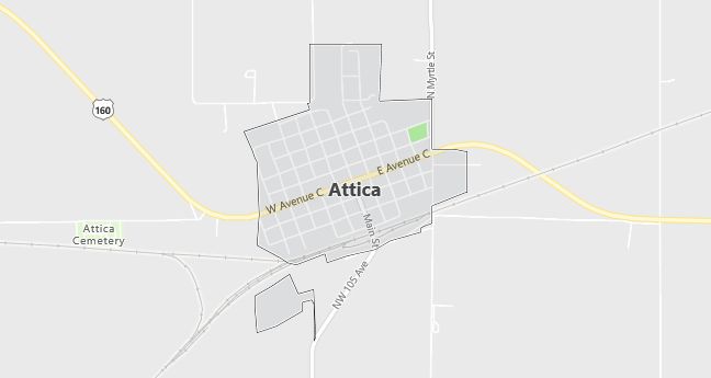 Map of Attica, KS