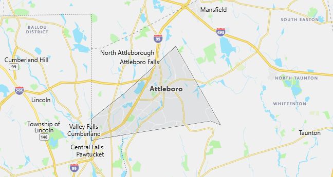 Map of Attleboro, MA