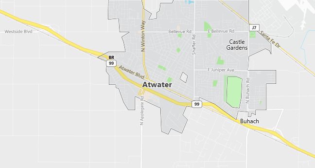 Map of Atwater, CA