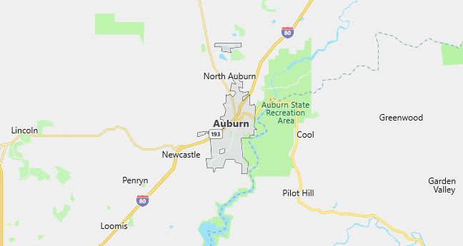 Map of Auburn, CA