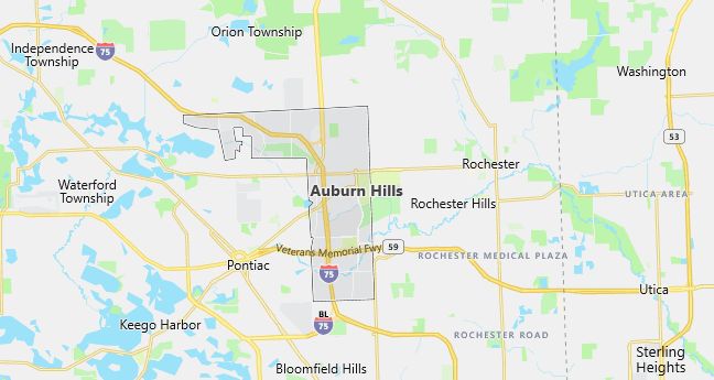 Map of Auburn Hills, MI