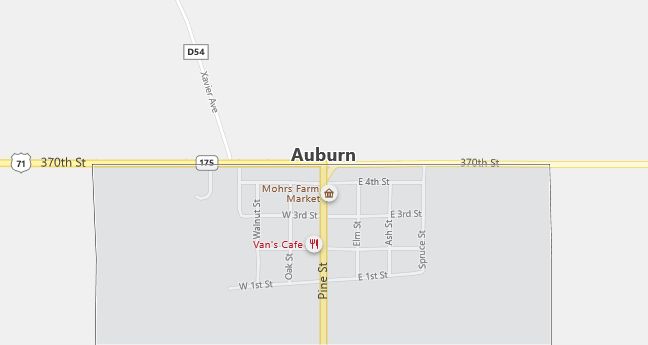 Map of Auburn, IA