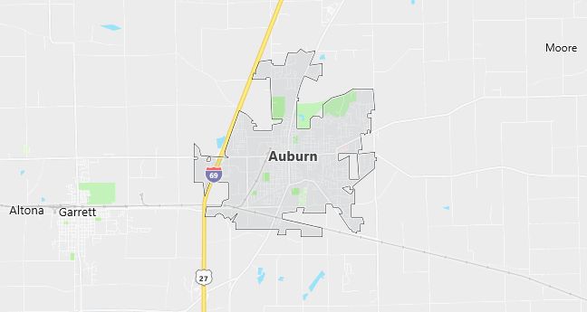 Map of Auburn, IN