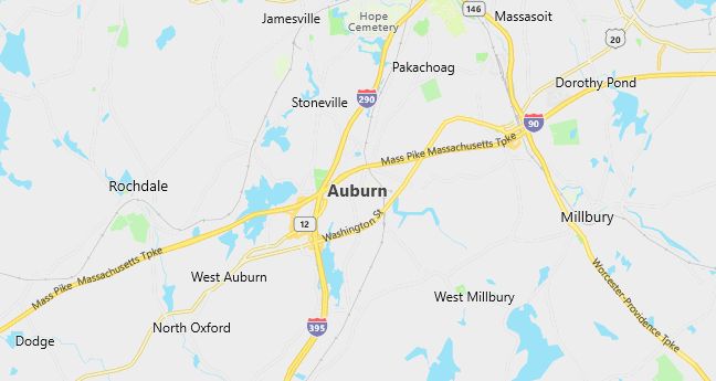 Map of Auburn, MA