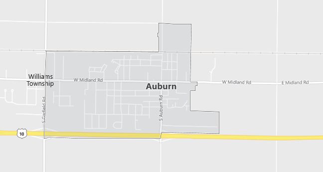 Map of Auburn, MI