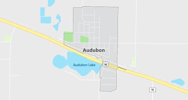 Map of Audubon, MN