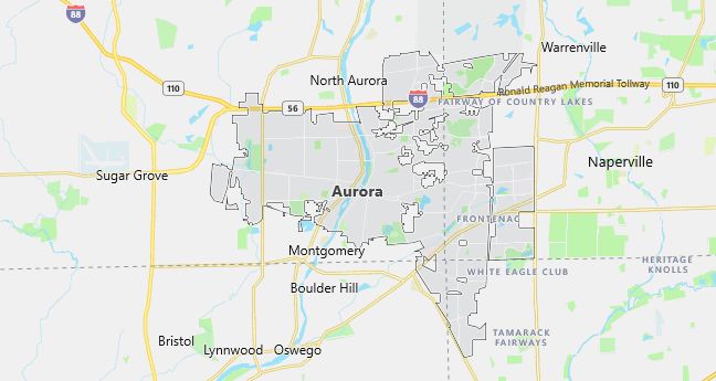 Map of Aurora, IL