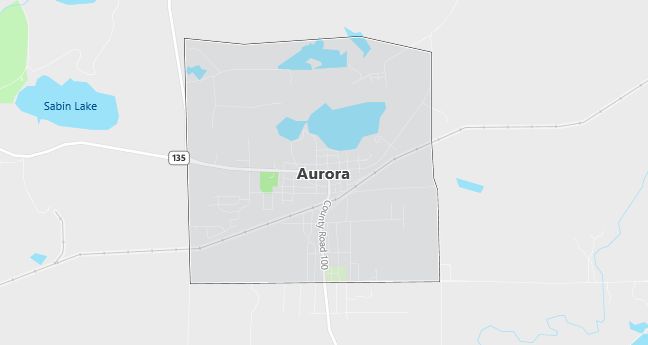 Map of Aurora, MN