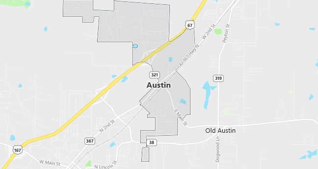 Map of Austin, AR