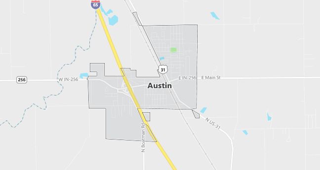 Map of Austin, IN