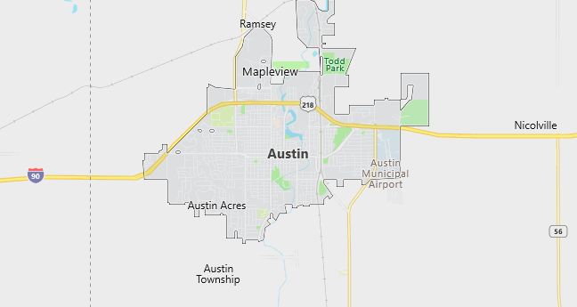 Map of Austin, MN