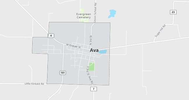 Map of Ava, IL