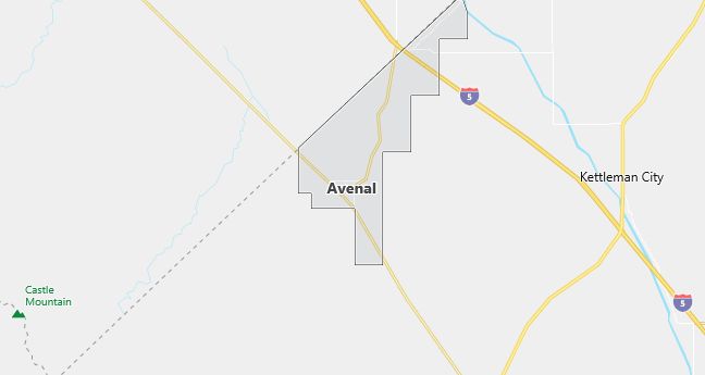 Map of Avenal, CA