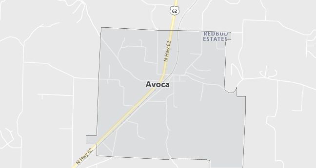 Map of Avoca, AR