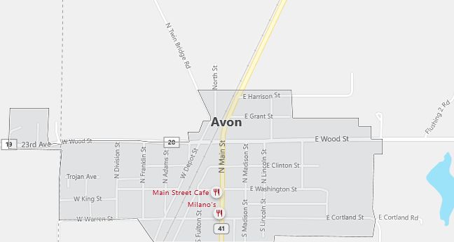 Map of Avon, IL